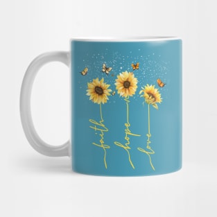 faith hope love sunflower Mug